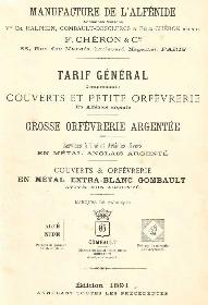 Absinthe Trade Catalogues - Oref�verie Alf�nide & Gombault Catalogue 1891